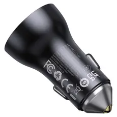 Car Charger Baseus Golden Contactor Max Dual Fast Charge Car Charger C+C 60W CGJM000213 Dark Grey, 6 image
