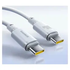 USB Cable Baseus New Braided Fast Charging Cable USB-C to USB-C 100W 1m E0426V01, Moon White, 3 image