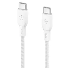 USB Cable Belkin BoostCharge USB-C to USB-C Braided Cable 100W 2M CAB014bt2MWH, White, 3 image