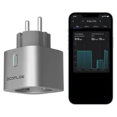 Smart Plug EcoFlow Smart Plug EU, Wi-Fi + Bluetooth, Matter, 10A, Energy Monitoring, 2 image