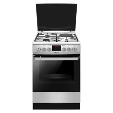 Cooker Hansa FCMX68209, 3 Gas + 1 Electric, Electric Oven 62 L, 60x60x85 cm, Stainless Steel