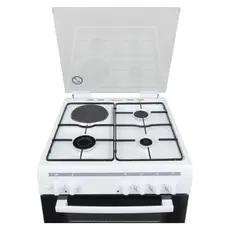 Gas Cooker Vestel C 613 W (F66FE31), 3 Gas + 1 Electric Burners, 61 L Electric Oven, Convection, 60x60x85 cm, White, 4 image