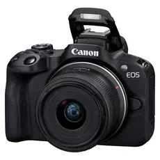 Camera Canon EOS R50 + RF-S 18-45mm F4.5-6.3 IS STM (5811C033), 24.2MP APS-C, 4K, Black