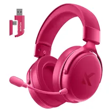 Headset MCHOSE V9 Pro HW-V9-6, Wireless Gaming Headset, 53mm, 7.1, 2.4GHz/Bluetooth/Wired, 250h, Rose Red, 2 image