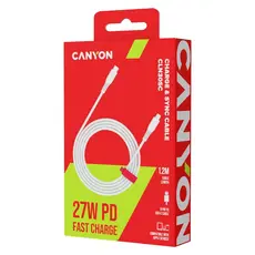 USB Cable CANYON CNS-CLN30SC12W CLN30SC USB-C to Lightning PD 27W 1.2m White, 2 image