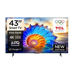 TCL TV 43"(109cm)/ 43V6D Google TV 4K HDR10 WiFi5 BT5.2 Dolby Audio 10W 200X200