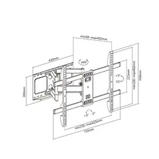 TV wall mount Stell Extensible adjustable mount for TV 37" - 80" Max. loading: 50 kg SHO 5630, 5 image