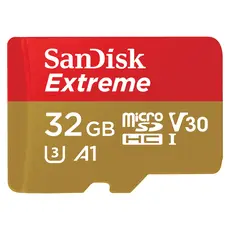 Memory Card SanDisk 32GB Extreme microSDHC UHS-I Card + SD Adapter 100MB/s V30 A1 SDSQXAF-032G-GN6AA
