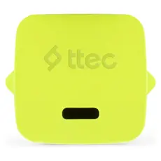 Charger Ttec 2SCG20LNS SmartCharger GaN 20W PD, USB-C + USB-C to Lightning cable, 120 cm, Neon Yellow, 5 image