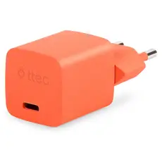 Charger Ttec 2SCG20LNT SmartCharger GaN 20W PD, USB-C + USB-C to Lightning cable, 120 cm, Neon Orange, 4 image