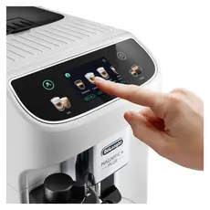 Coffee Machine Delonghi ECAM320.60.W Magnifica Plus, 1450W, 15 bar, 1.9 L, LatteCrema Hot, 3.5" Touch Display, White, 2 image