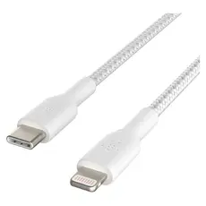 USB Cable Belkin BoostCharge USB-C to Lightning Braided Cable 1M CAA004bt1MWH White, 2 image