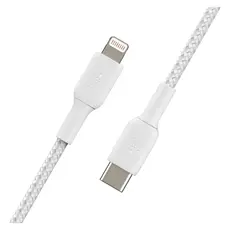 USB Cable Belkin BoostCharge USB-C to Lightning Braided Cable 1M CAA004bt1MWH White, 3 image
