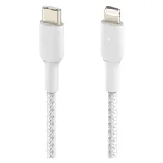 USB Cable Belkin BoostCharge USB-C to Lightning Braided Cable 1M CAA004bt1MWH White, 5 image
