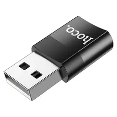Adapter Hoco UA17 USB-A Male to Type-C Female, USB 2.0, OTG, Black, 2 image