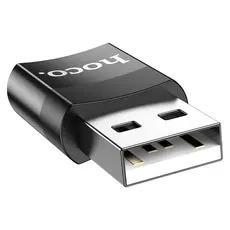 Adapter Hoco UA17 USB-A Male to Type-C Female, USB 2.0, OTG, Black, 3 image