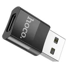 Adapter Hoco UA17 USB-A Male to Type-C Female, USB 2.0, OTG, Black, 5 image