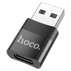 Adapter Hoco UA17 USB-A Male to Type-C Female, USB 2.0, OTG, Black