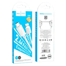 Cable Hoco X88 Gratified USB to Micro-USB, 2.4A, 1m, White, 3 image