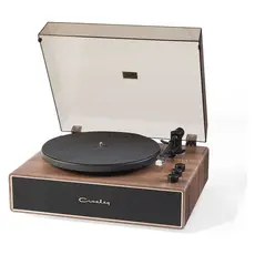 Record Player Crosley Stave CR6046A-WAGL, Walnut/Gold, Bluetooth, 60W Speakers, Audio-Technica ATN3600L, 33/45 RPM