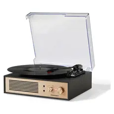 Record Player Crosley Miles CR6045A-BK, 3-Speed, Bluetooth In/Out, Built-in Speakers, Black, 2 image