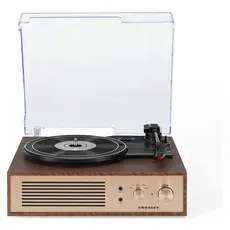 Record Player Crosley Miles CR6045A-WA, 3-Speed, Bluetooth In/Out, Built-in Speakers, Walnut, 4 image