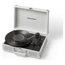 Record Player Crosley Cruiser Plus CR8005F-WS, Bluetooth In/Out, 3 Speeds, Built-in Speakers, White Sand