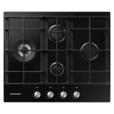Gas Hob Samsung NA64H3030BK/WT 60 cm, 4 burners, tempered glass, cast iron grates, Black, 2 image