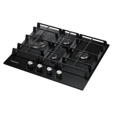 Gas Hob Samsung NA64H3030BK/WT 60 cm, 4 burners, tempered glass, cast iron grates, Black, 3 image
