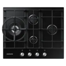 Gas Hob Samsung NA64H3030BK/WT 60 cm, 4 burners, tempered glass, cast iron grates, Black, 4 image