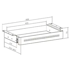 Under-Desk Drawer Vertex VX-UDSD-488B Storage Drawer (Standard Size), 488x266~462x73 mm, Black, 2 image