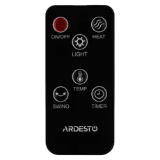 Fan Heater ARDESTO FHC-2000ECGR, 2000W, 20m², Ceramic Heating Element, Electronic Control, Remote Control, Gray, 5 image