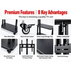 TV mount Allscreen C2100, 40"-75", TV Mount With Roller, Black, 6 image