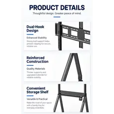 AllScreen TR43 TV Mount, 55"-120", With Roller, Black, 2 image