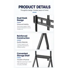 TV mount AllScreen TR42, 42"-86", TV Mount With Roller, Black, 4 image