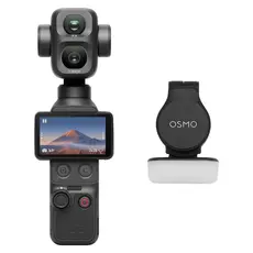 Action Camera DJI Osmo Pocket 4P Standard Combo, 1" CMOS + 60mm Med-Tele, 4K/240fps, 3-Axis Gimbal, 103GB, Classic Black