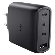 Charger Trust Maxo 65W GaN (26067), 3x USB-C + 1x USB-A, with 2 m cable, Black, 2 image
