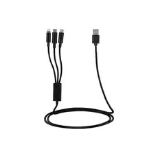 USB cable 2E USB 3 in 1 Micro / Lightning / Type C, 5V / 2.4A, Black, 1.2m