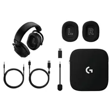 Headset Logitech G PRO X3 LIGHTSPEED 981-001740, LIGHTSPEED 2.4GHz / Bluetooth / 3.5mm, 50mm GRAPHENE, 70h, Black, 6 image