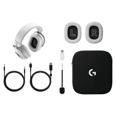 Headset Logitech G PRO X3 LIGHTSPEED 981-001748, Wireless, 50mm PRO-G GRAPHENE, Bluetooth, 70h, White, 6 image