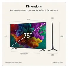 TV LG 75QNED85B6B.AMCN, 75" 4K QNED MiniLED Smart TV, 120Hz, α8 AI Gen3, Dolby Vision, webOS 26, 3 image