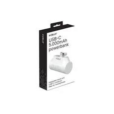 Portable Charger Celly USB-C Power Bank (5000mAh) White