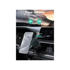 Aukey 15W HD-MC13A MagFusion Dash Pro Qi2 Active Cooling Wireless Charging Phone Mount - Gray, 3 image