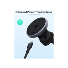 Aukey 15W HD-MC13 Qi2 Wireless Charging Phone Mount - Black, 8 image