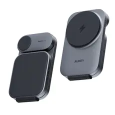 Aukey 3 in-1 15W LC-MC312 MagFusion Z Qi2 Foldable Wireless Charging Station - Gray