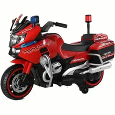 Child's electric motorcycle 011-RED with rubber tires/leather seat