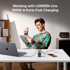 UGREEN X688 (45515B) Nexode Uno RobotGaN Mobile Charger, 100W, USB, Type-C, Phone Charger, Grey, 4 image