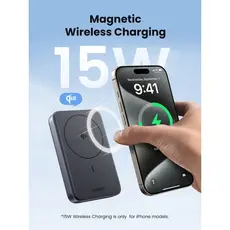 UGREEN PB761 Portable Charger (45763), 10000mAh, Magnetic Wireless Power Bank, Black, 10 image