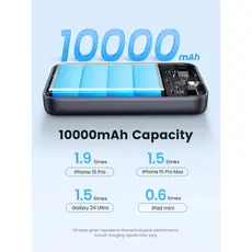 UGREEN PB761 Portable Charger (45763), 10000mAh, Magnetic Wireless Power Bank, Black, 7 image