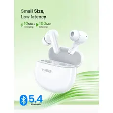 Headphones UGREEN WS207 (45110) HiTune P3, Earbuds, Wireless, Bluetooth, IPX5, White, 6 image